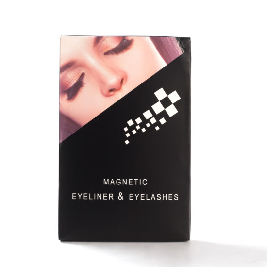 Magic False Eyelashes With Eyeliner Kit,Natural Look False Eyelash Non Magnetic Lashes With 2 In 1 Eyeliner（Black+Clear）