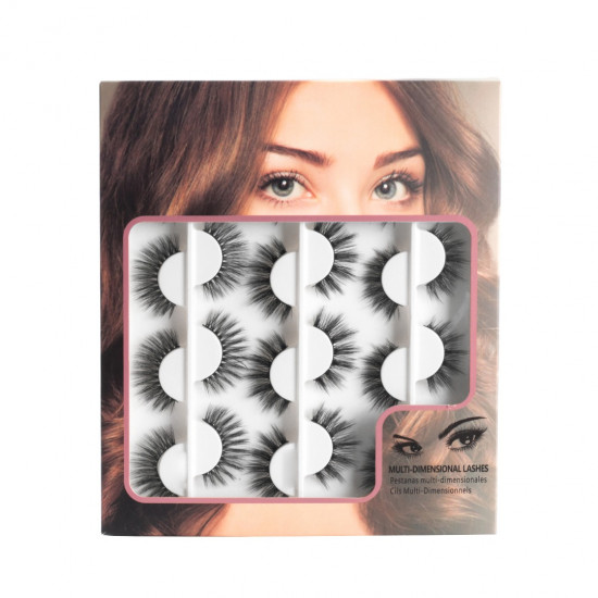 12 Pairs 6D lashes Faux Mink Eyelashes Fluffy Natural Look False Eyelashes Wispies Long Extension Eyelashes Pack Makeup Thick Fake Eyelashes Soft Reusable Lashes