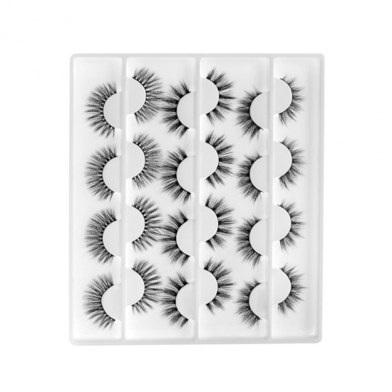 12 Pairs 6D lashes Faux Mink Eyelashes Fluffy Natural Look False Eyelashes Wispies Long Extension Eyelashes Pack Makeup Thick Fake Eyelashes Soft Reusable Lashes