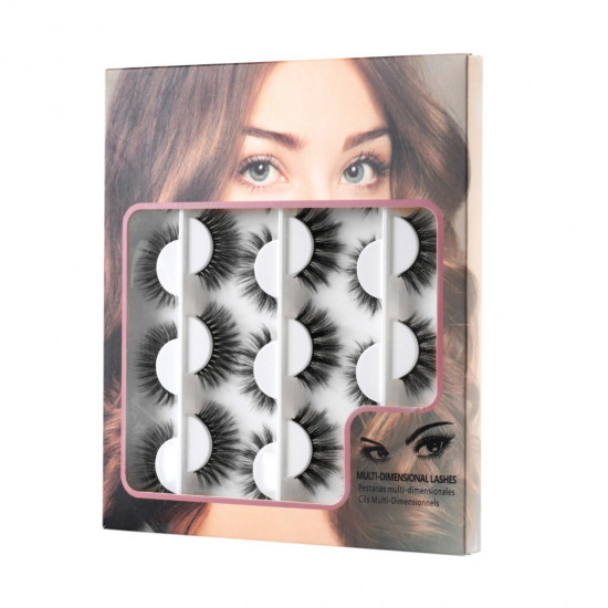 12 Pairs 6D lashes Faux Mink Eyelashes Fluffy Natural Look False Eyelashes Wispies Long Extension Eyelashes Pack Makeup Thick Fake Eyelashes Soft Reusable Lashes