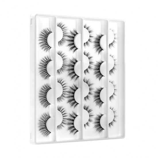 12 Pairs 6D lashes Faux Mink Eyelashes Fluffy Natural Look False Eyelashes Wispies Long Extension Eyelashes Pack Makeup Thick Fake Eyelashes Soft Reusable Lashes