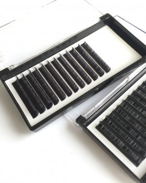 Wholesale Trays Private Label Faux Mink Silk Volume Lashes Individual Mink Eyelash Extension 0.05/0.07/0.10mm 5-25mm