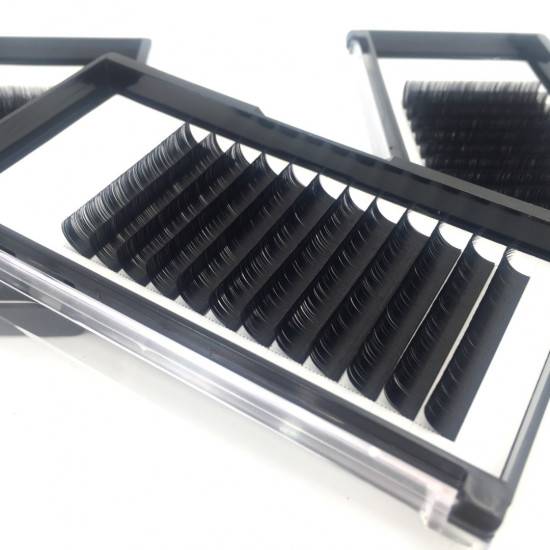 Wholesale Trays Private Label Faux Mink Silk Volume Lashes Individual Mink Eyelash Extension 0.05/0.07/0.10mm 5-25mm C