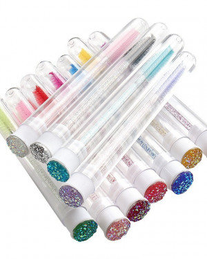 Wholesale Eyelashes Extensions Tool Grafting Mascara Tube Clear Diamond Mascara Brush Multi-colour Individual Packaging