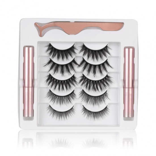 Magnetic eyelashes 3D Faux mink, with 15ml eyeline, tweezers