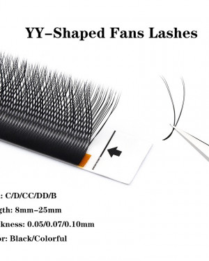 Individual Lash, Premium lashes, Wholesale Price 8-18mm Y Shape Lashes YY Lash Eyelash Extension